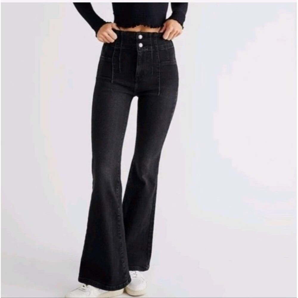 We The Free Jayde Flare Jeans Free People Size 30 High Rise Stretch